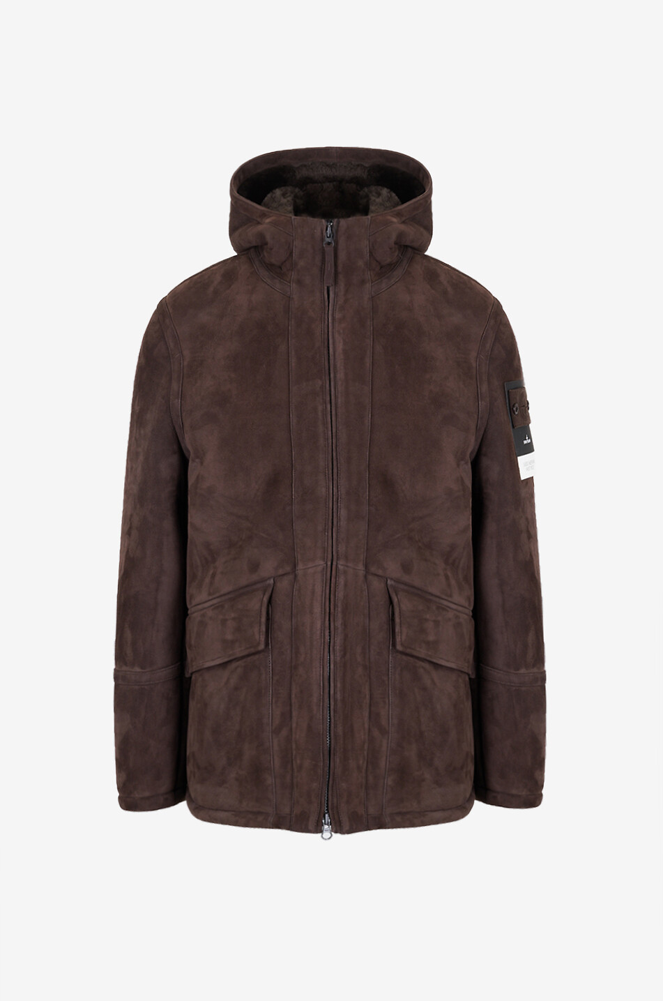 Manteau à col montant en daim