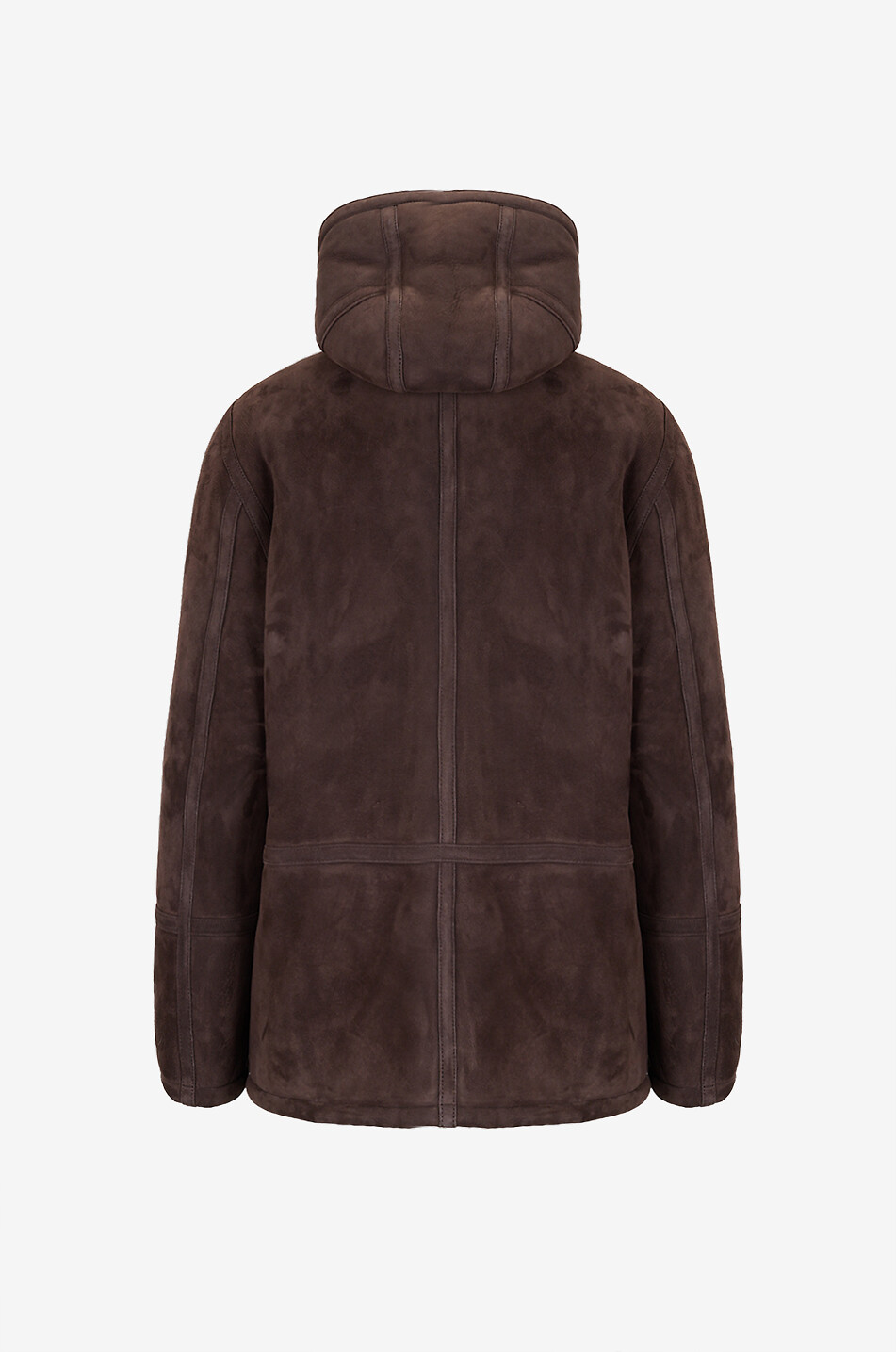 STONE ISLAND Jacke aus Wildleder und Shearling mit Kapuze 010004 Stone Island Ghost Herren DUNKELBRAUN 2