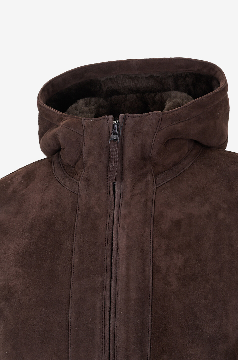 STONE ISLAND Jacke aus Wildleder und Shearling mit Kapuze 010004 Stone Island Ghost Herren DUNKELBRAUN 3