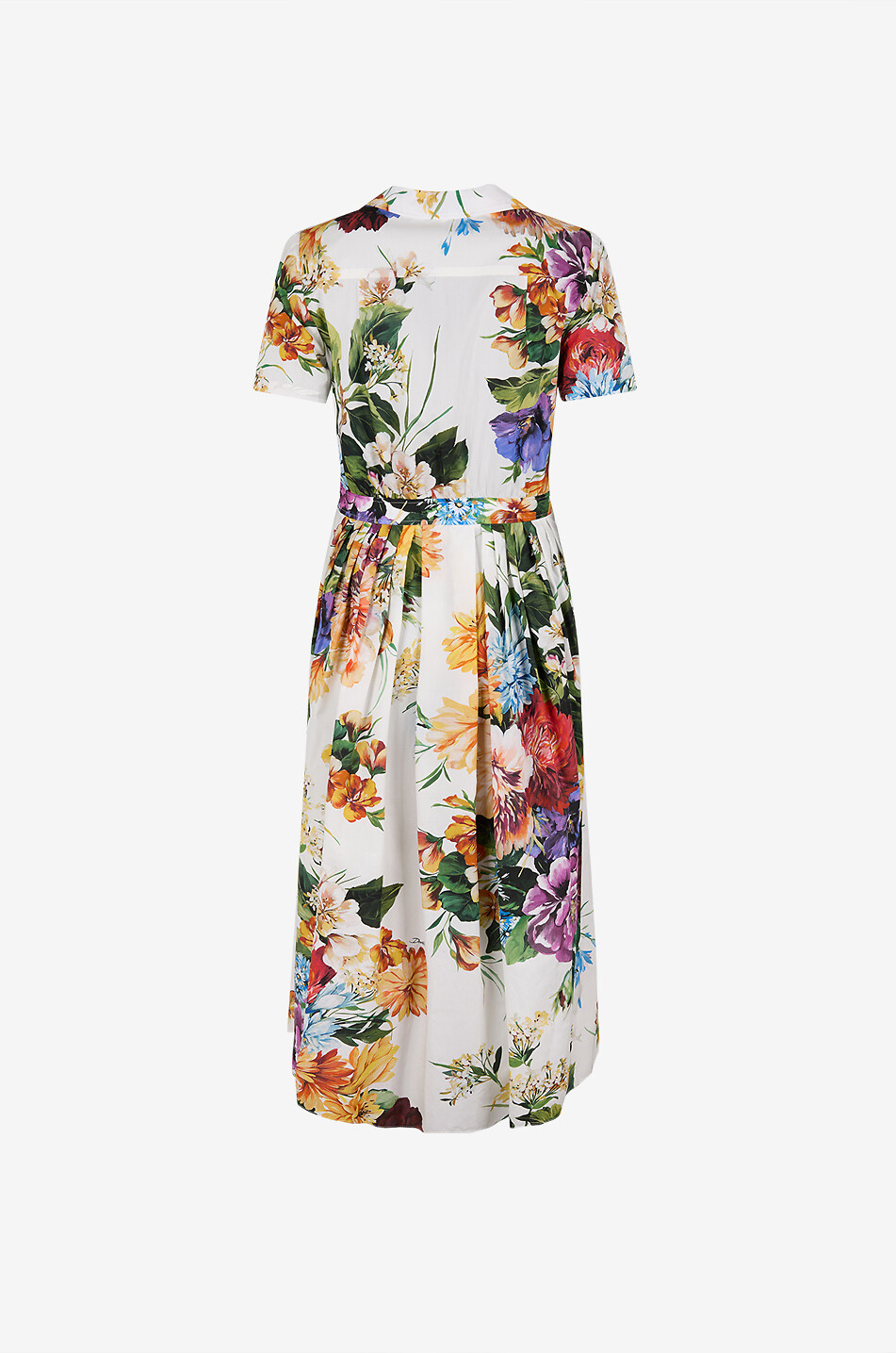 DOLCE & GABBANA Popeline midi dress with shirt collar Women MULTI COLOURED 2