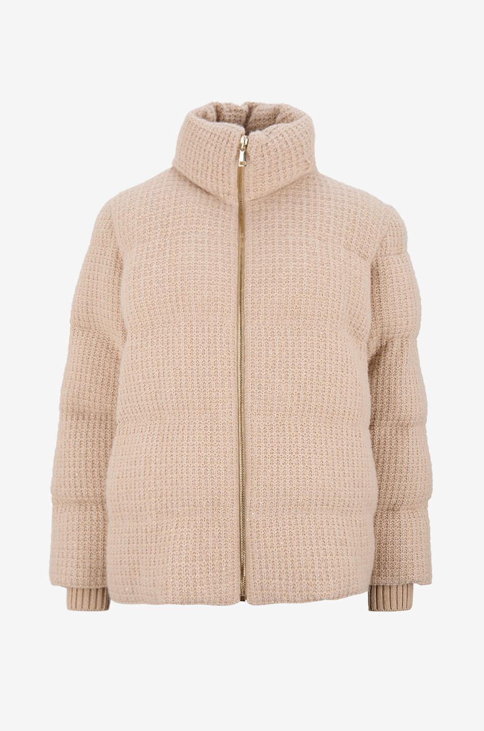 FABIANA FILIPPI Kurze Steppjacke aus gestepptem Stoff mit Stehkragen Damen BEIGE 1