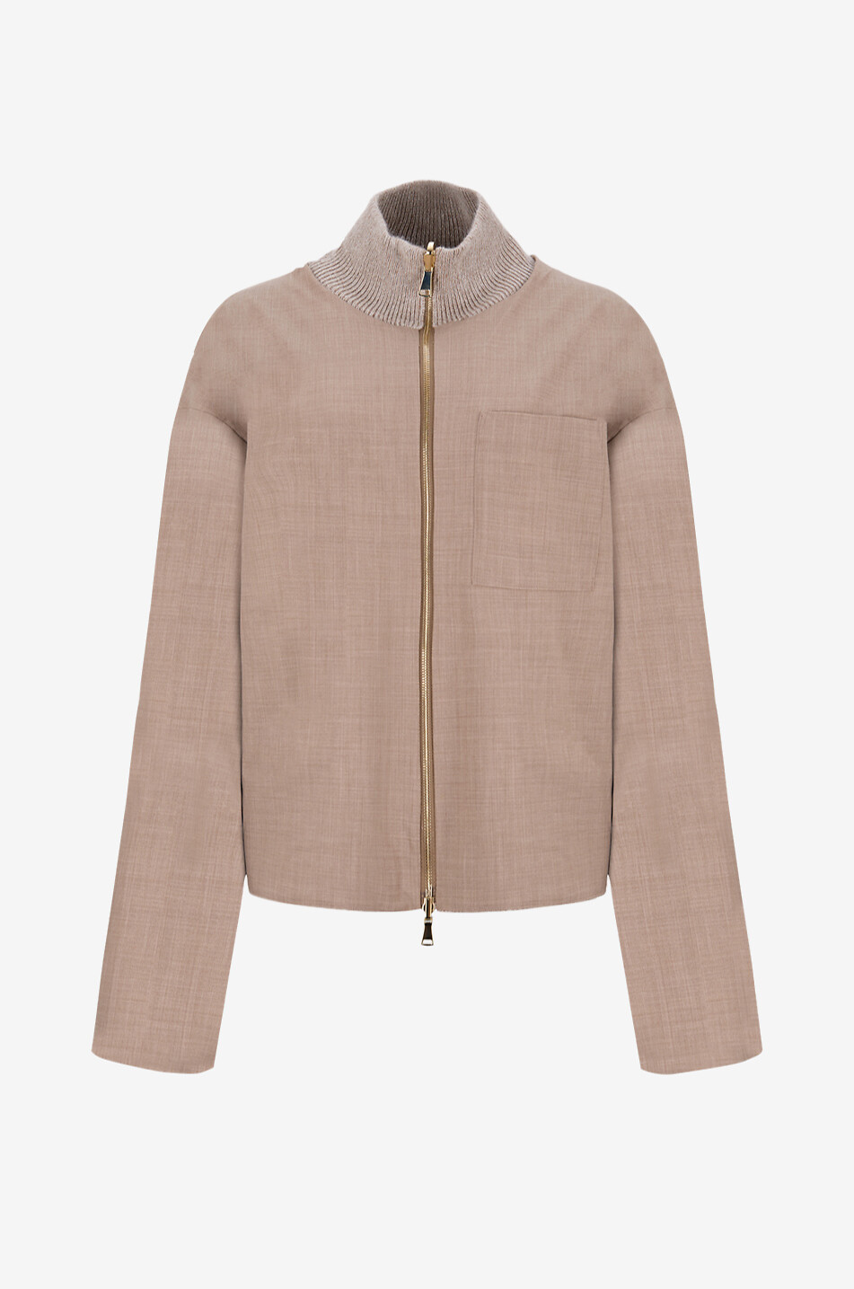 Reversible high-neck zip-up knit jacket - FABIANA FILIPPI - LIGHT