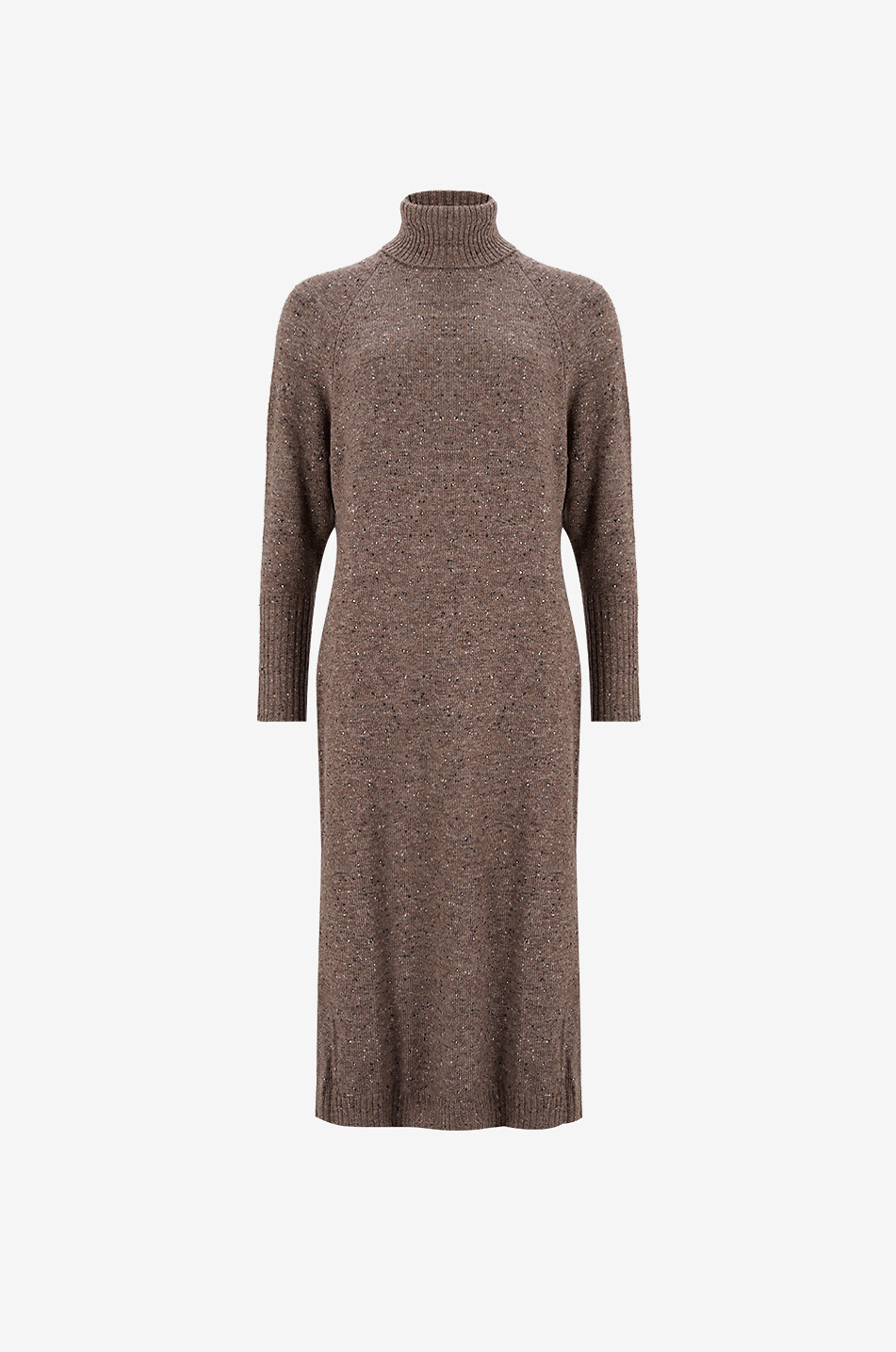 Bard ribbed knit midlength turtleneck dress