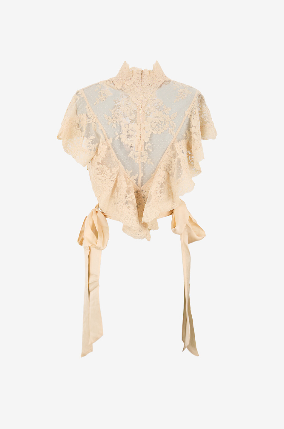 ZIMMERMANN Top en dentelle transparente à col montant Hypnotic Femme BEIGE 2