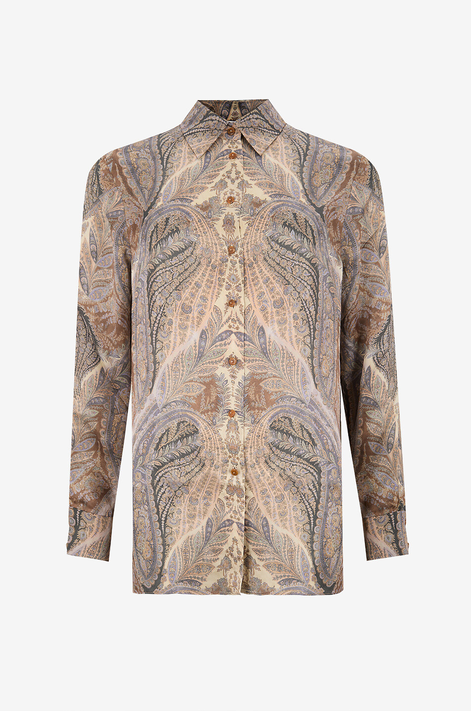 Hypnotic paisley printed satin shirt