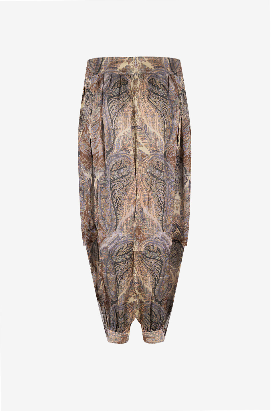 ZIMMERMANN Pantalon large incurvé à fronces paisley Hypnotic Femme BLEU 2