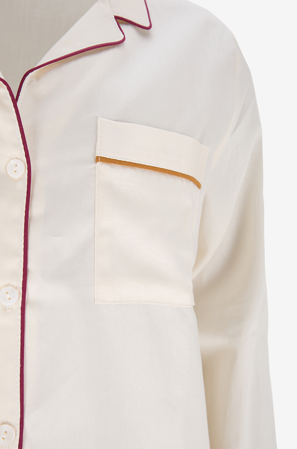 LAURENCE TAVERNIER Satin-Pyjama-Set mit Hemdkragen Damen CREMEFARBEN 5
