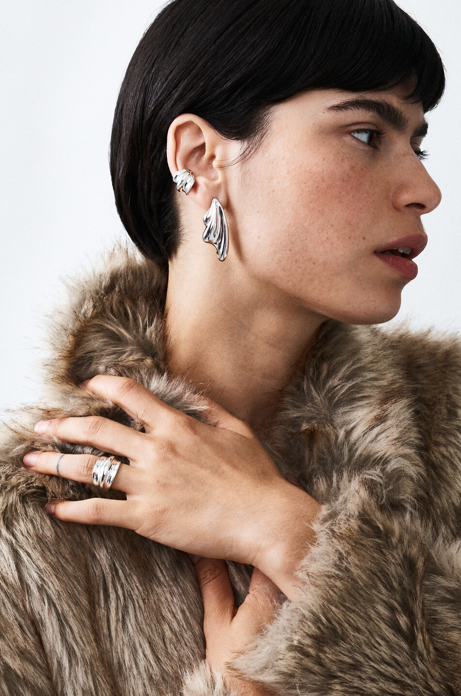 OTIUMBERG Boucles d'oreilles en argent Statement Wave Femme ARGENT 2