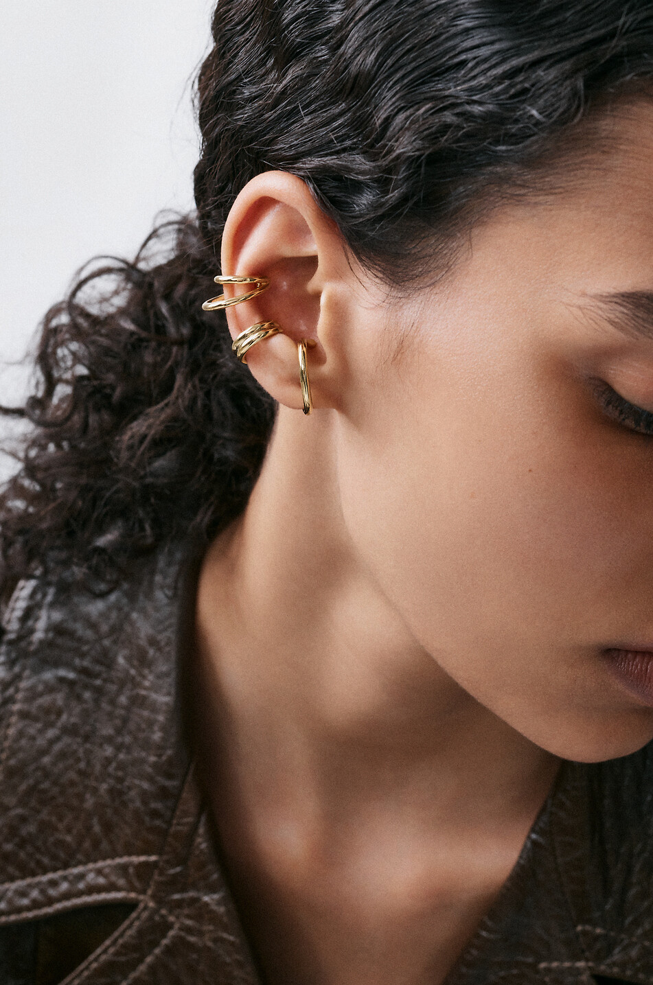 OTIUMBERG Clip d'oreilles en argent plaqué or Sonder Cuff Femme DORE 2