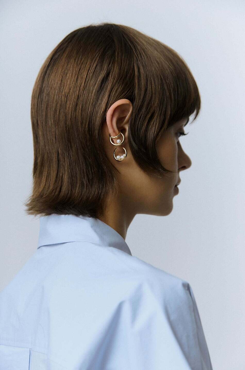 OTIUMBERG Créoles en argent plaqué or et perles Trio Pearl Hoops Femme DORE 3