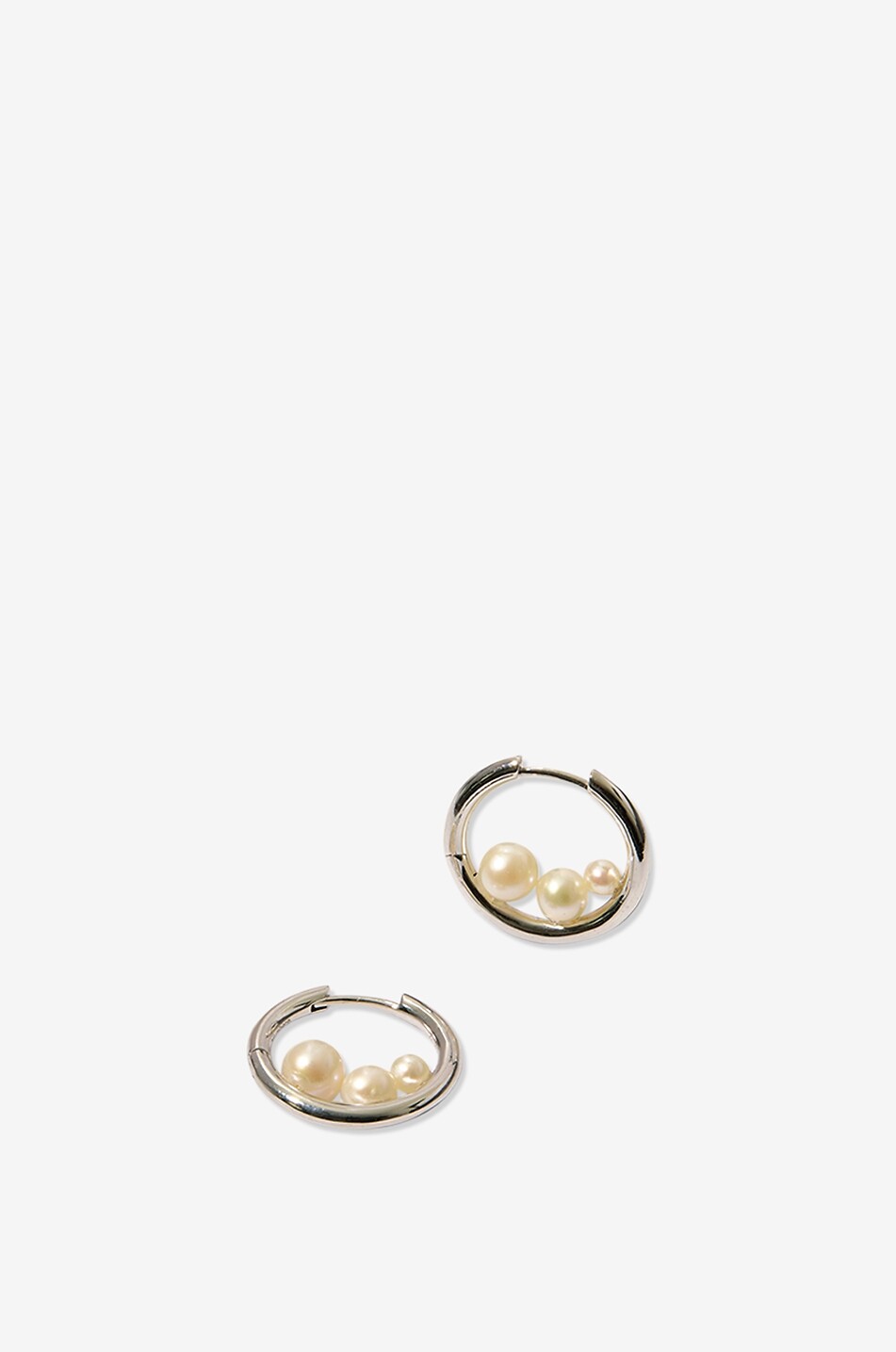 OTIUMBERG Creolen aus Silber mit Perlen Trio Pearl Hoops Damen SILBER 1