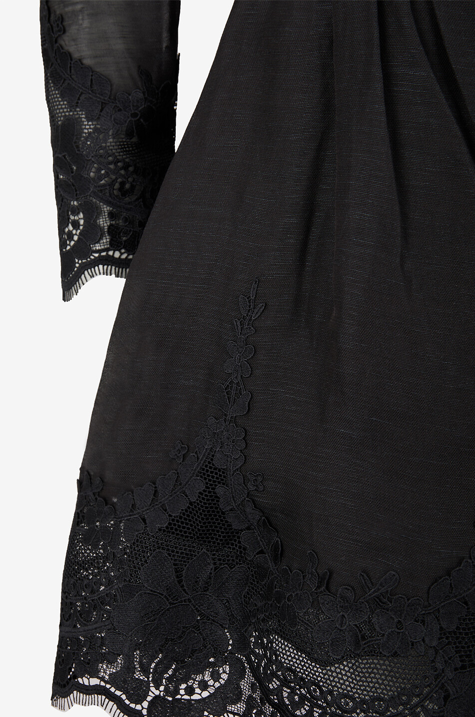 ZIMMERMANN Robe courte en toile à col rond Hypnotic Femme NOIR 3