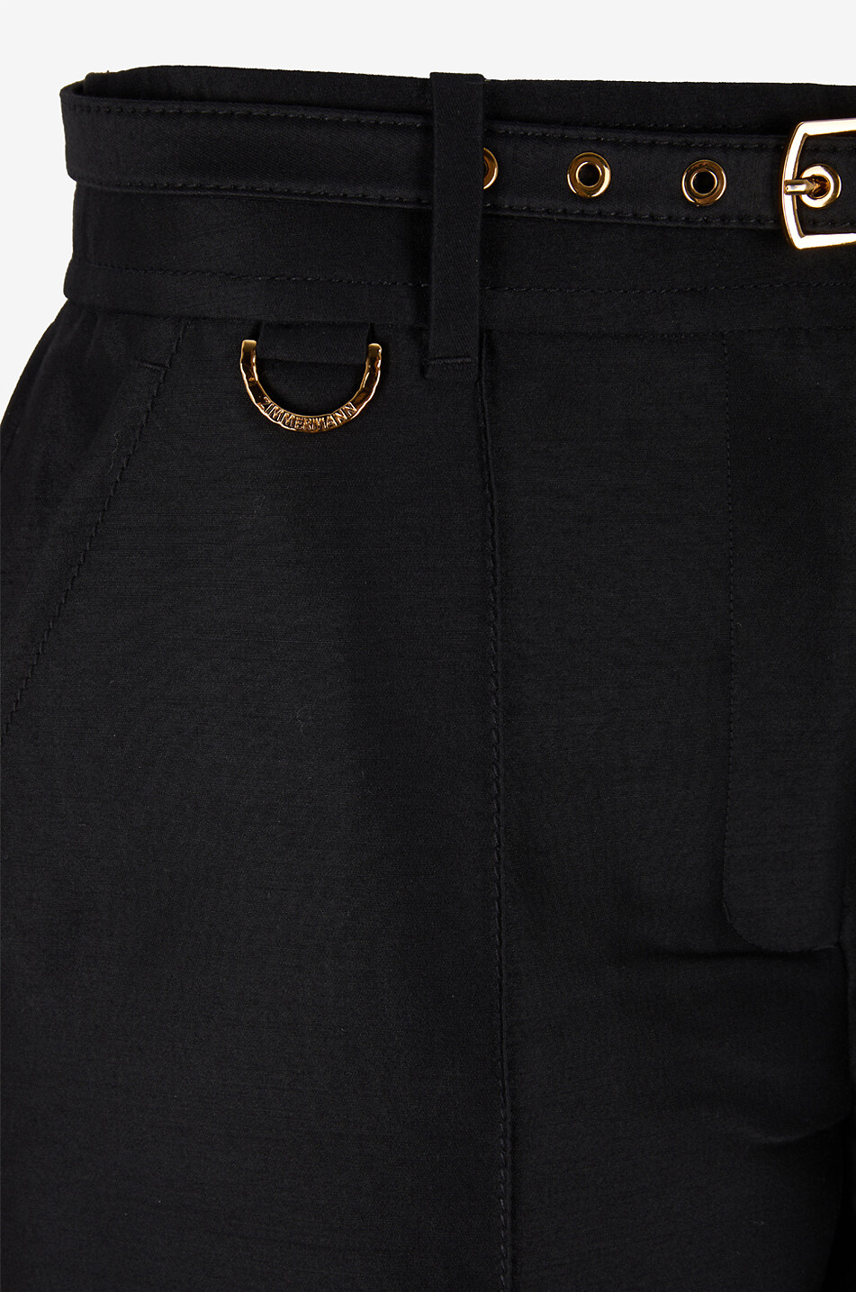 ZIMMERMANN Pantalon évasé à pinces en laine Hypnotic Femme NOIR 3