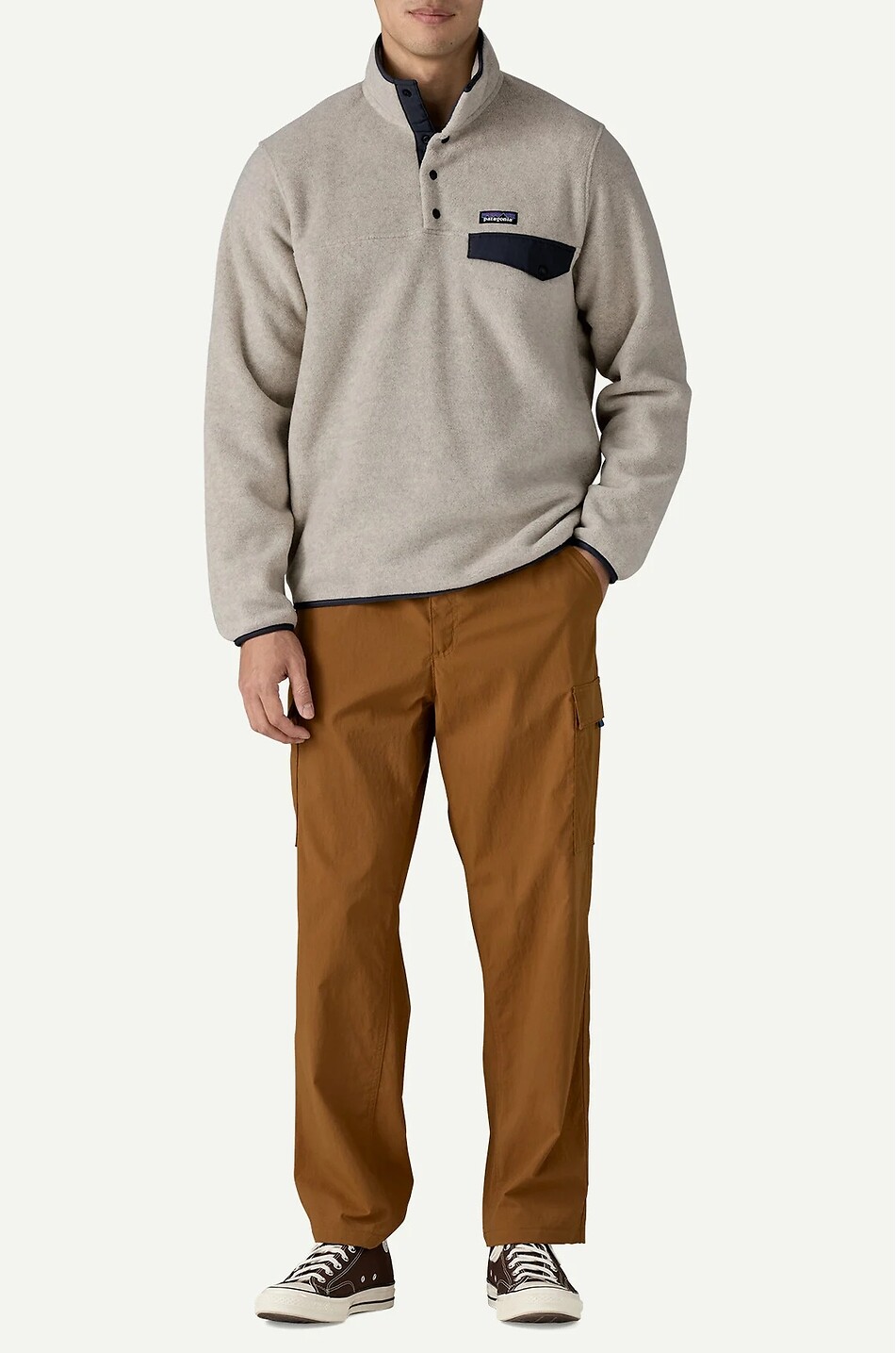 PATAGONIA Fleece-Sweatshirt mit Stehkragen Snap-T Herren CREMEFARBEN 4