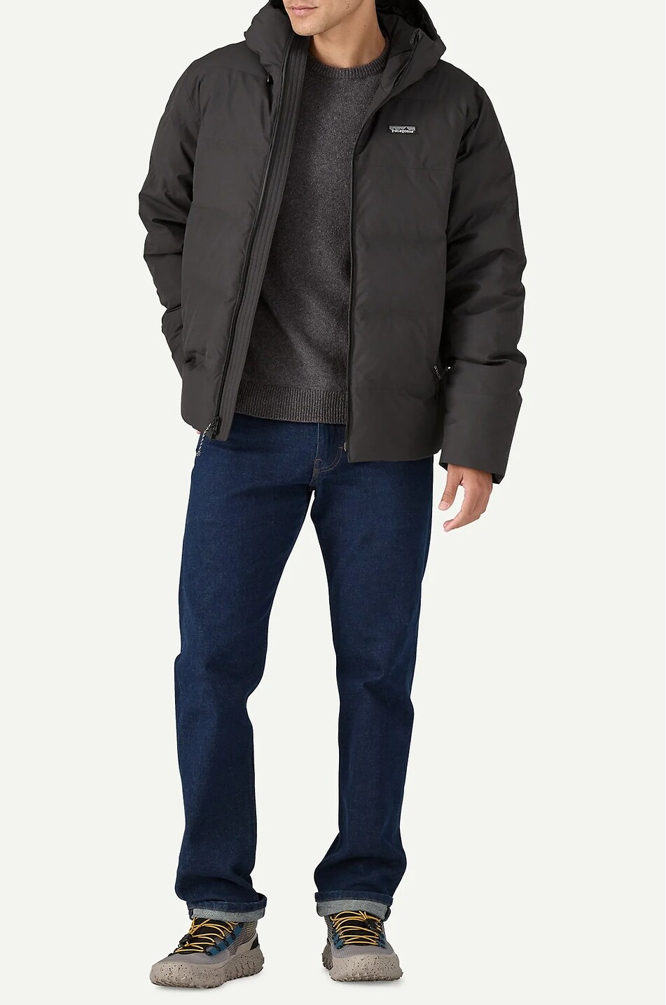 PATAGONIA Jackson Glacier technical fabric hooded down jacket Men BLACK 4