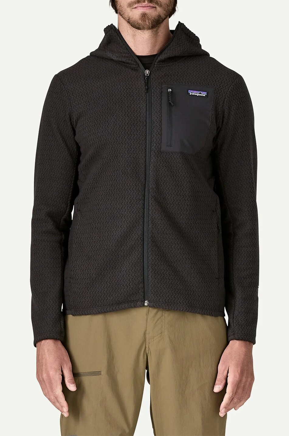PATAGONIA Pull à col montant zippé en polaire R1 Air Homme NOIR 2
