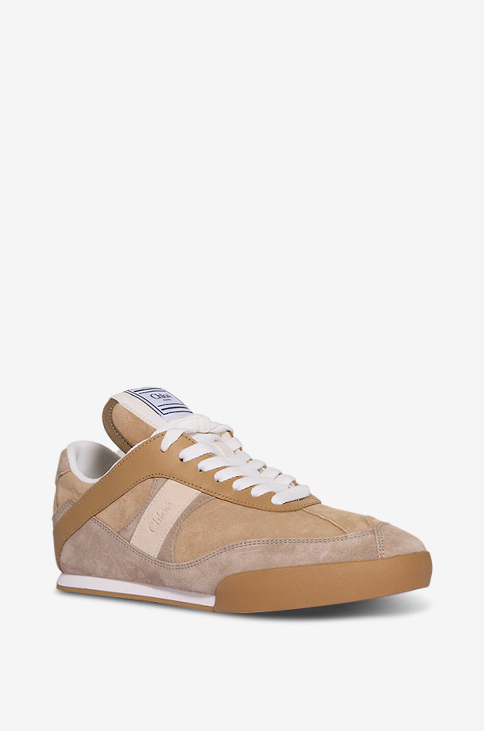 CHLOE Kick suede low-top lace-up trainers Women [akeneo-beigefonce] 1