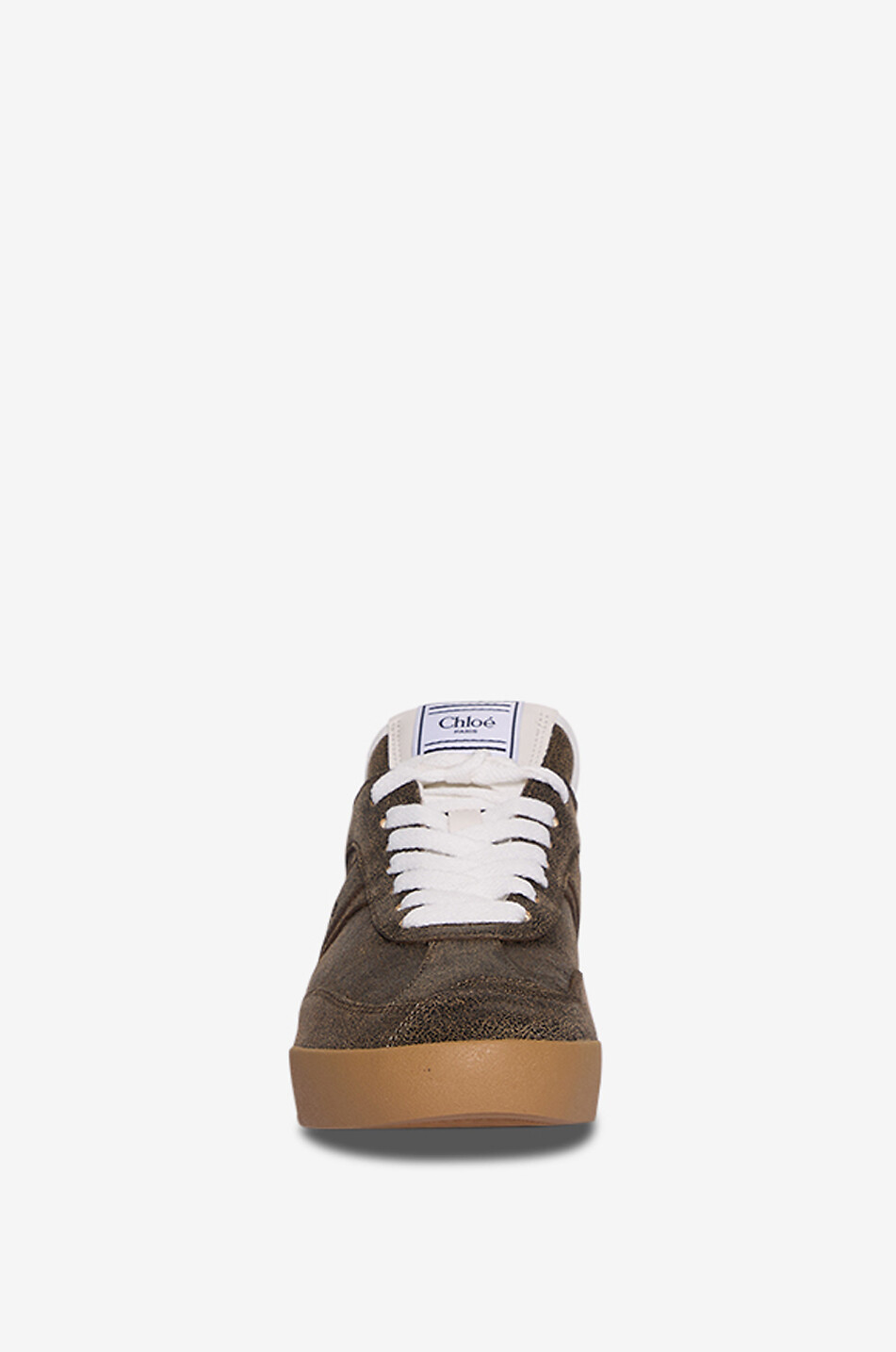 CHLOE Kick suede lace-up low-top trainers Women BROWN 2