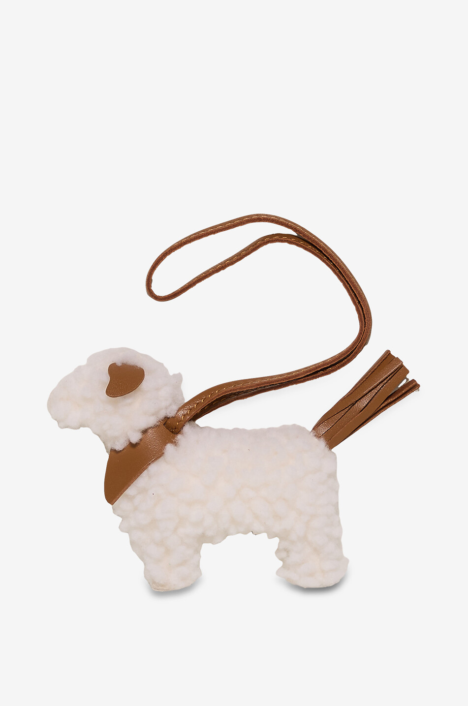 EMILY’S X BONGENIE Tasche-Anhänger aus hochwertigem Lammfell Dog Damen CREMEFARBEN 1
