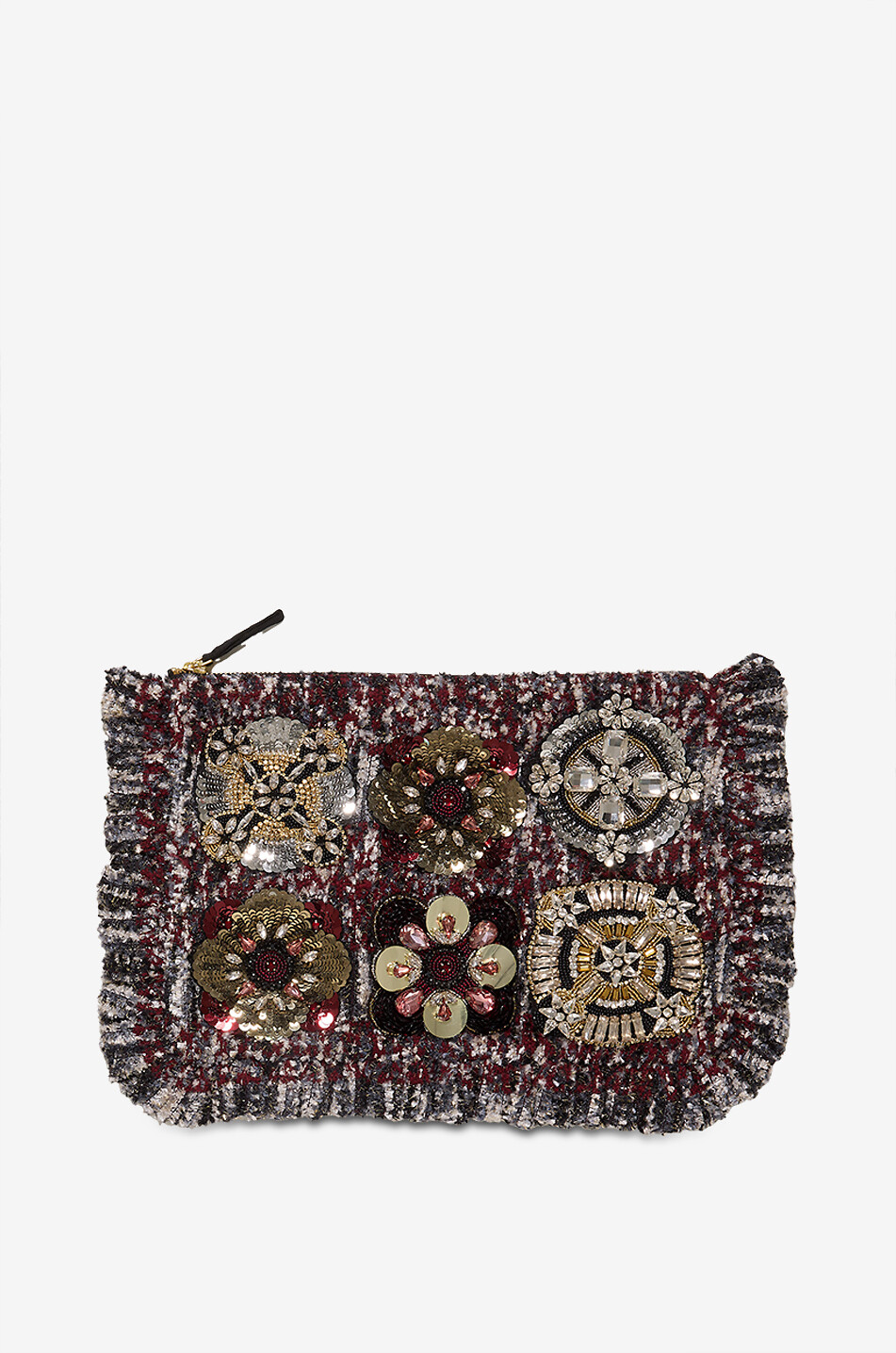 LA DOUBLEJ Nucleus embroidered tweed rectangular clutch Women MULTI COLOURED 1