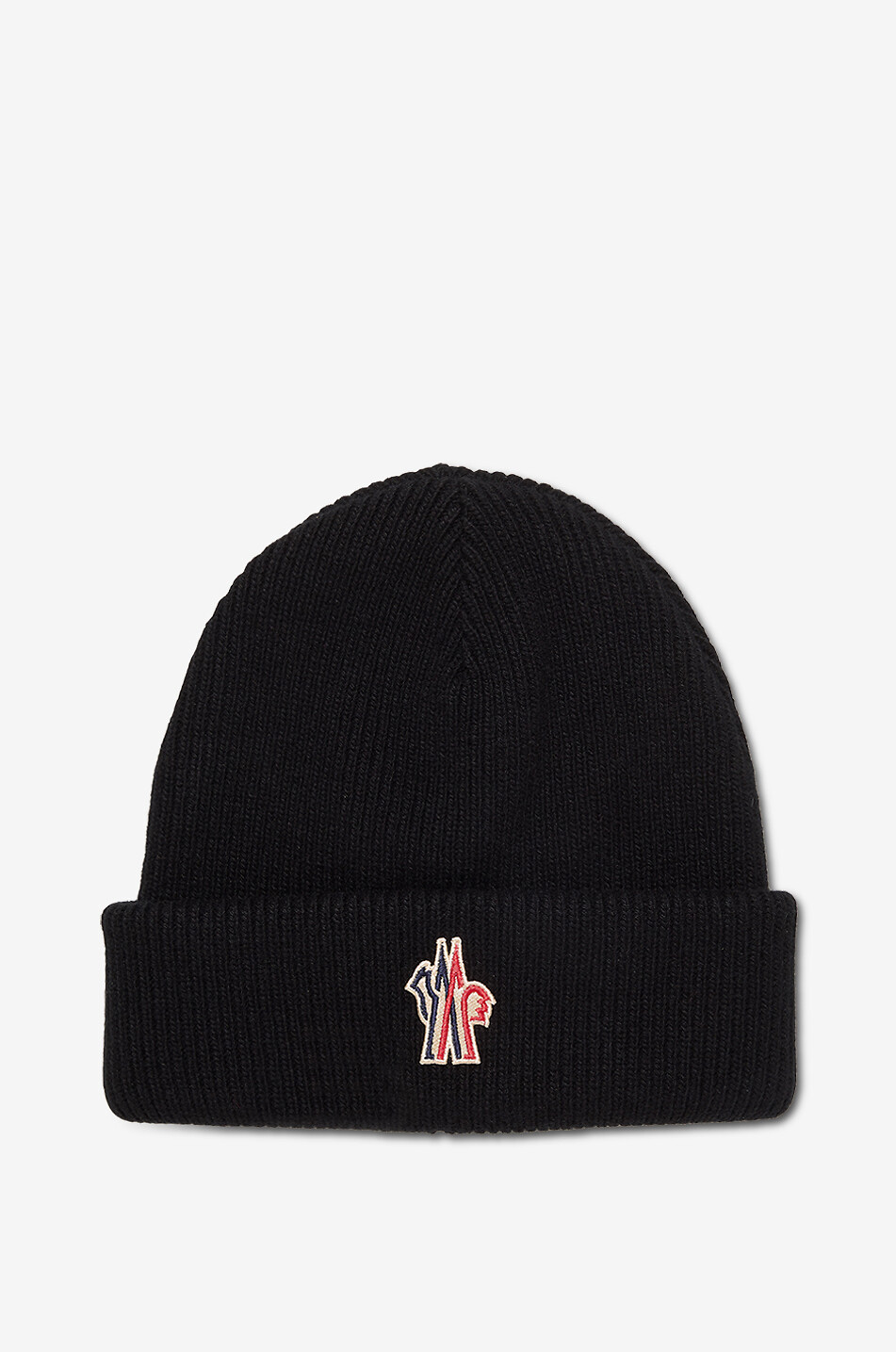 MONCLER GRENOBLE Bonnet en maille à logo brodé Femme NOIR 1