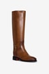 Hermi smooth leather boots with buckle strap