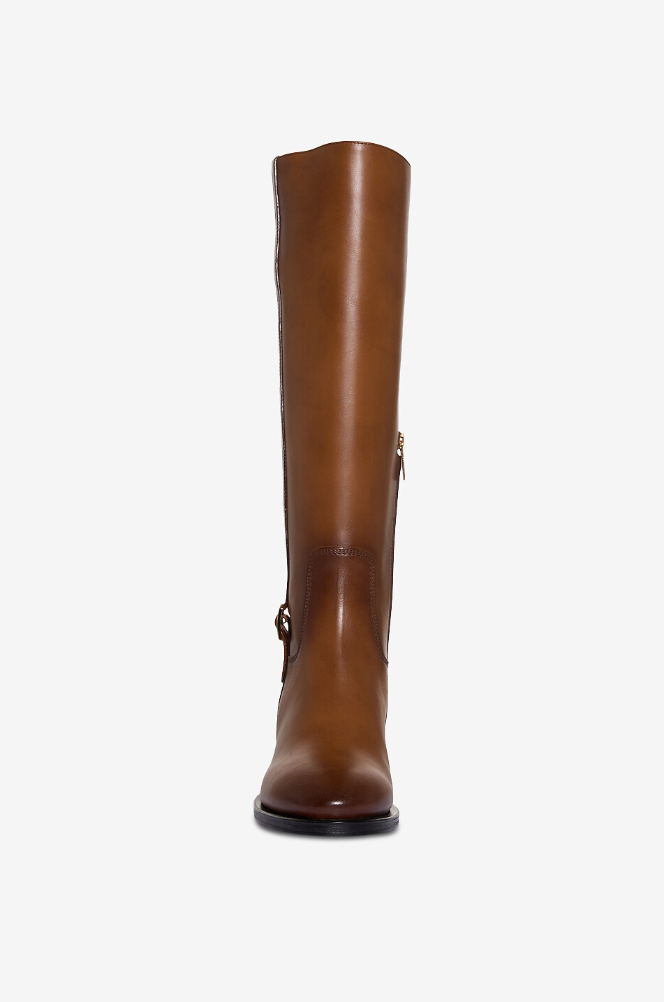 SANTONI Hermi smooth leather boots with buckle strap Women BROWN 2