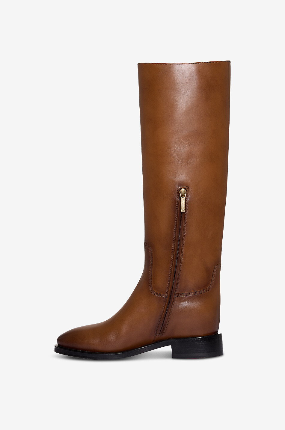SANTONI Hermi smooth leather boots with buckle strap Women BROWN 3