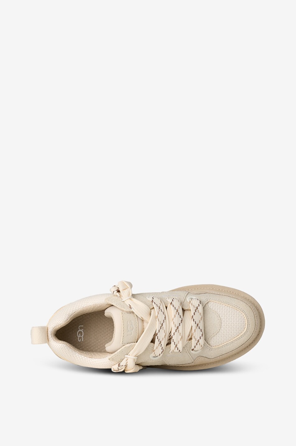 UGG Baskets basses à lacets en cuir Lo Lowmel Femme Beige clair 5