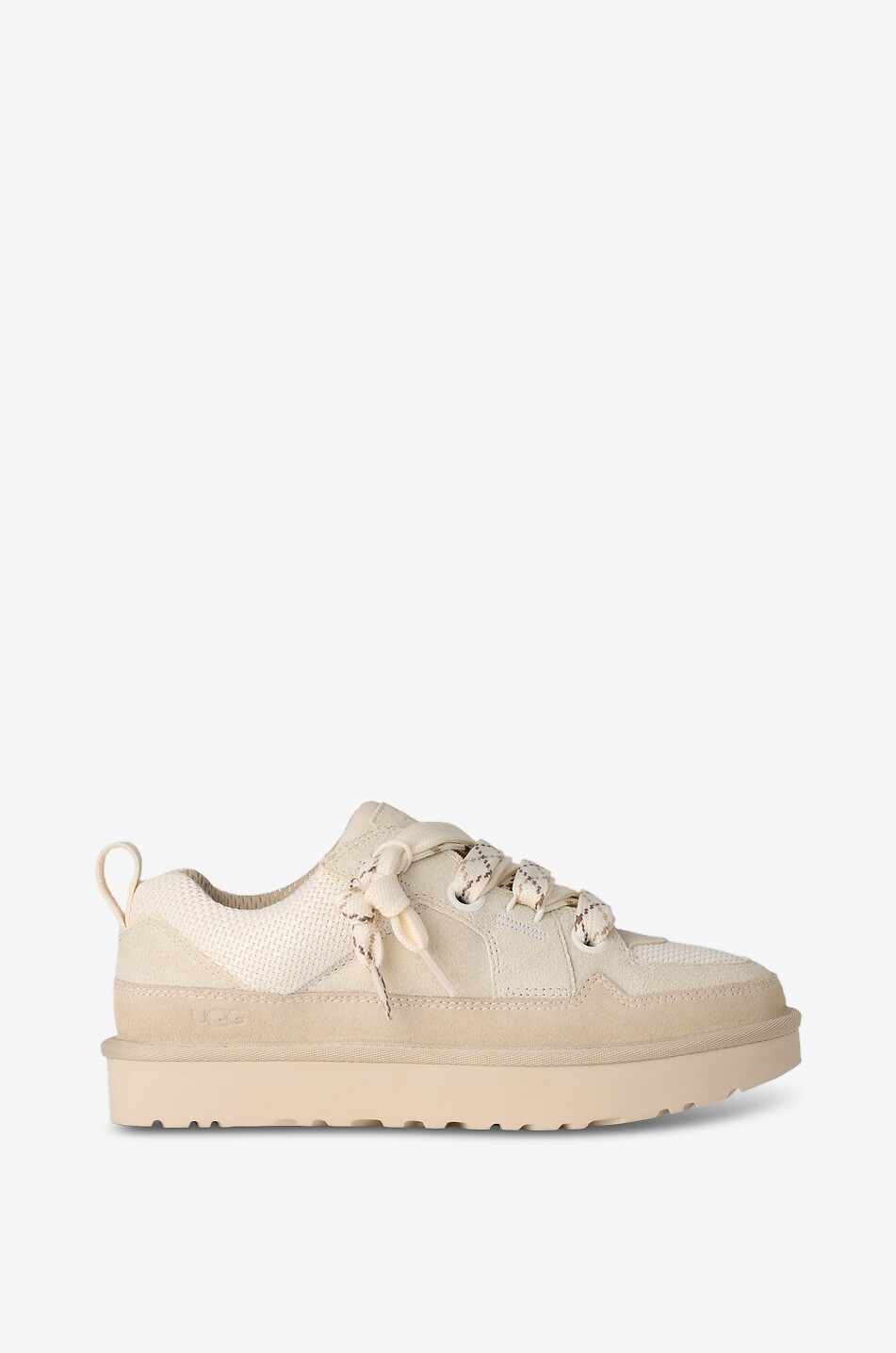 UGG Baskets basses à lacets en cuir Lo Lowmel Femme Beige clair 2