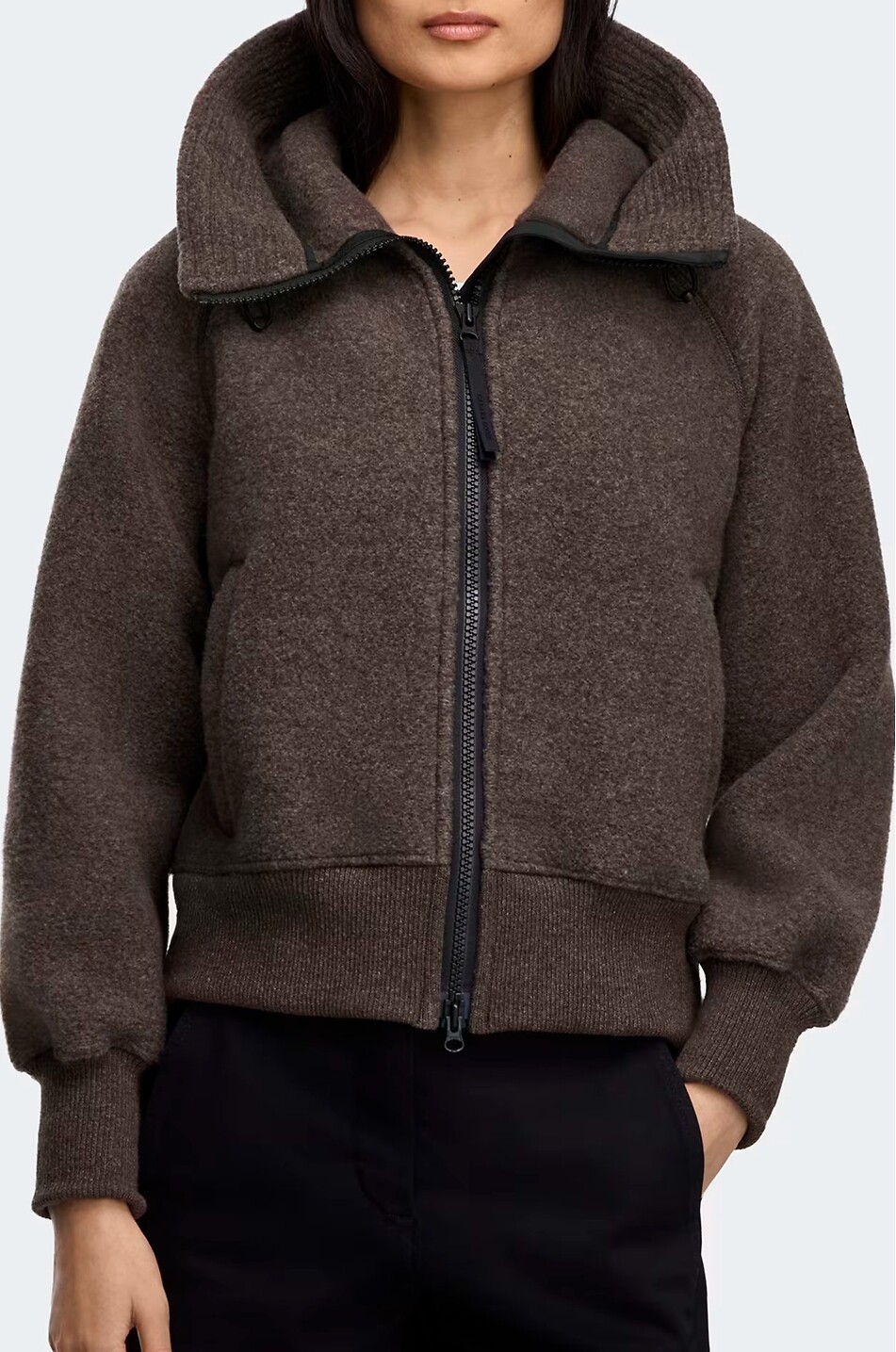 CANADA GOOSE Kurze Reißverschluss-Jacke aus Fleece mit Stehkragen Chiliwack Damen BRAUN 6