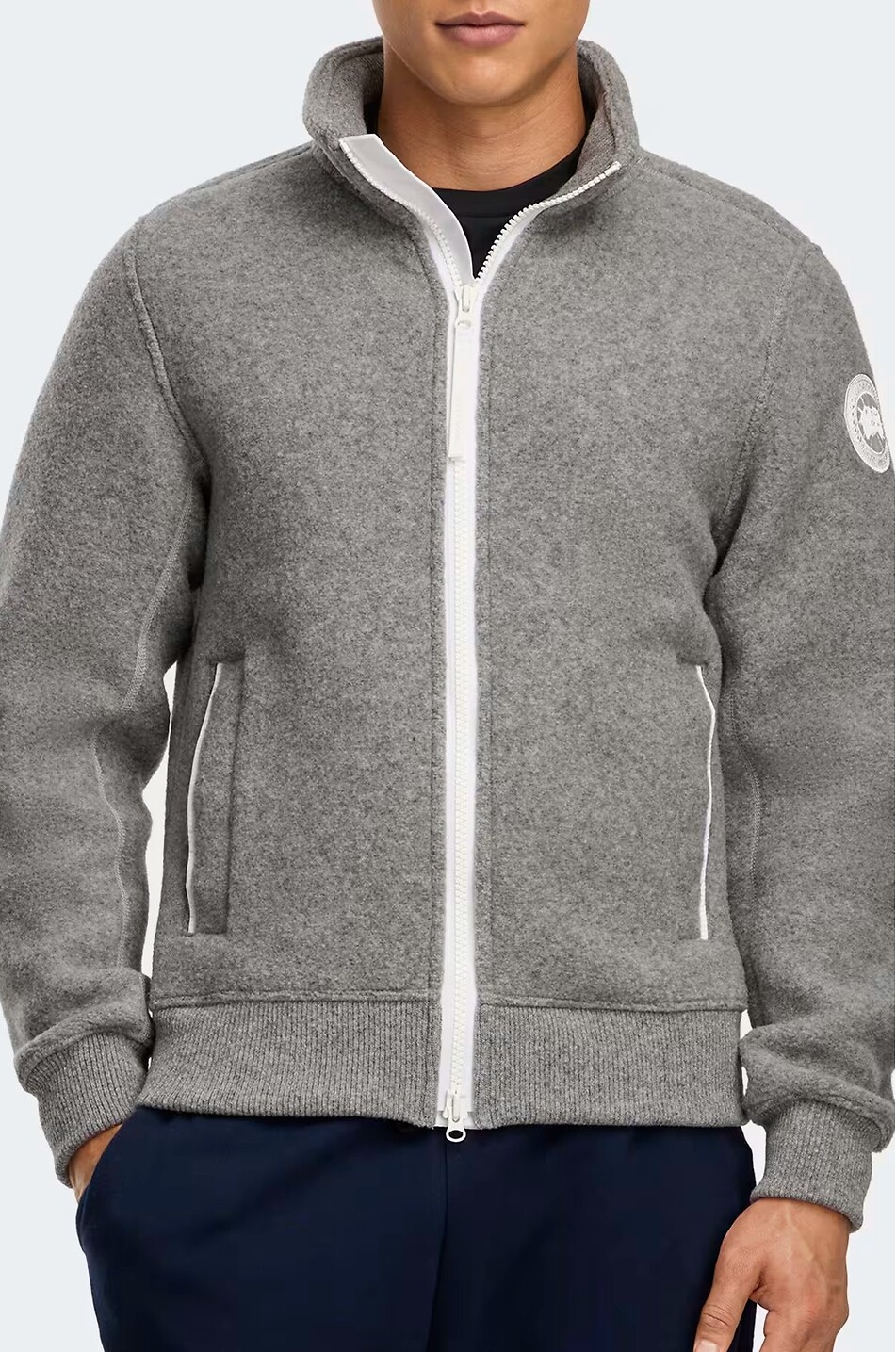 CANADA GOOSE Veste courte en polaire à col montant Lawson Homme GRIS MOYEN 3