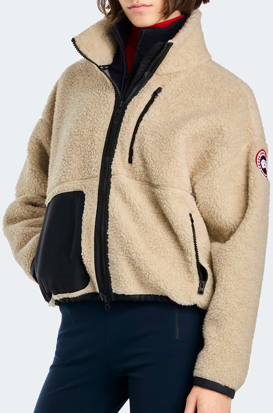 CANADA GOOSE Simcoe short fleece high-neck jacket Women BEIGE 6