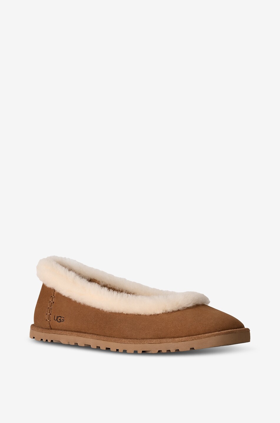 Zora shearling-lined suede ballerina flats
