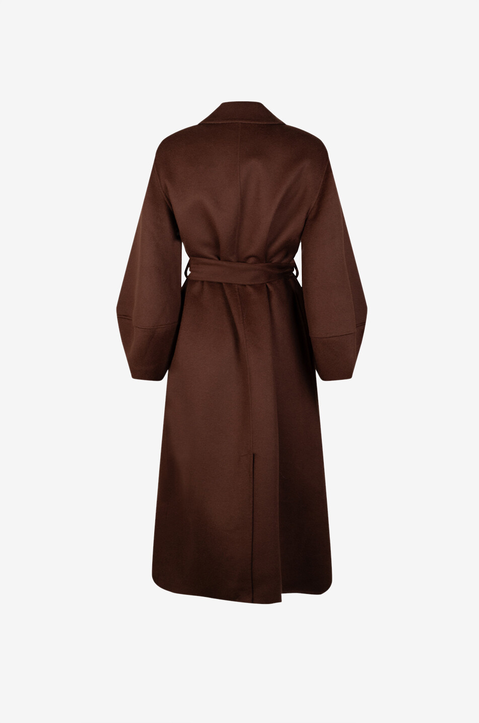 BONGENIE Bacchus long flannel coat with puffed sleeves Women DARK BROWN 2