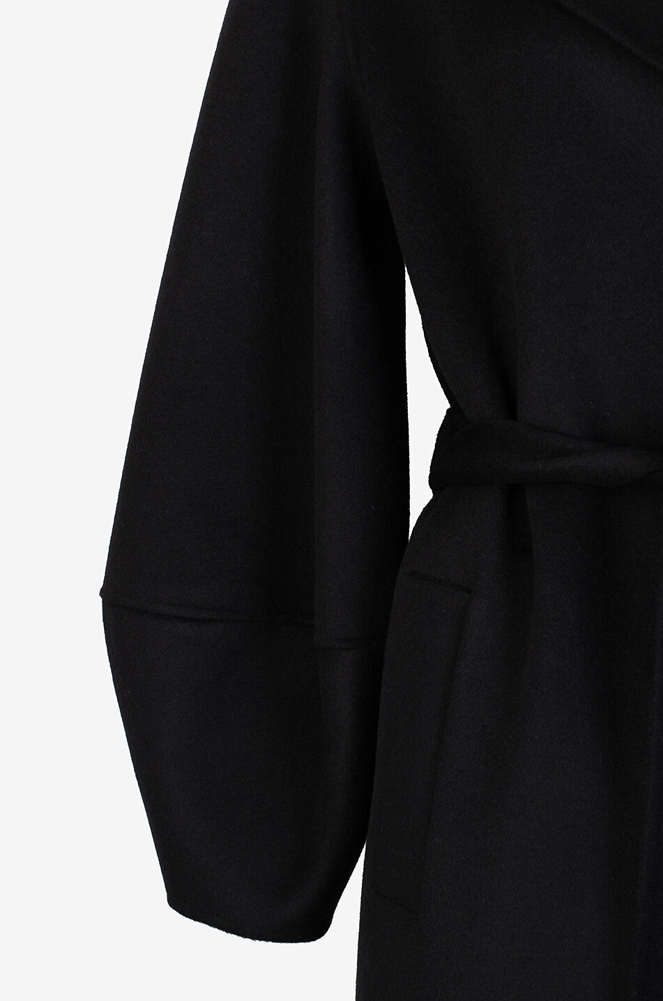 BONGENIE Bacchus long flannel coat with puffed sleeves Women BLACK 3