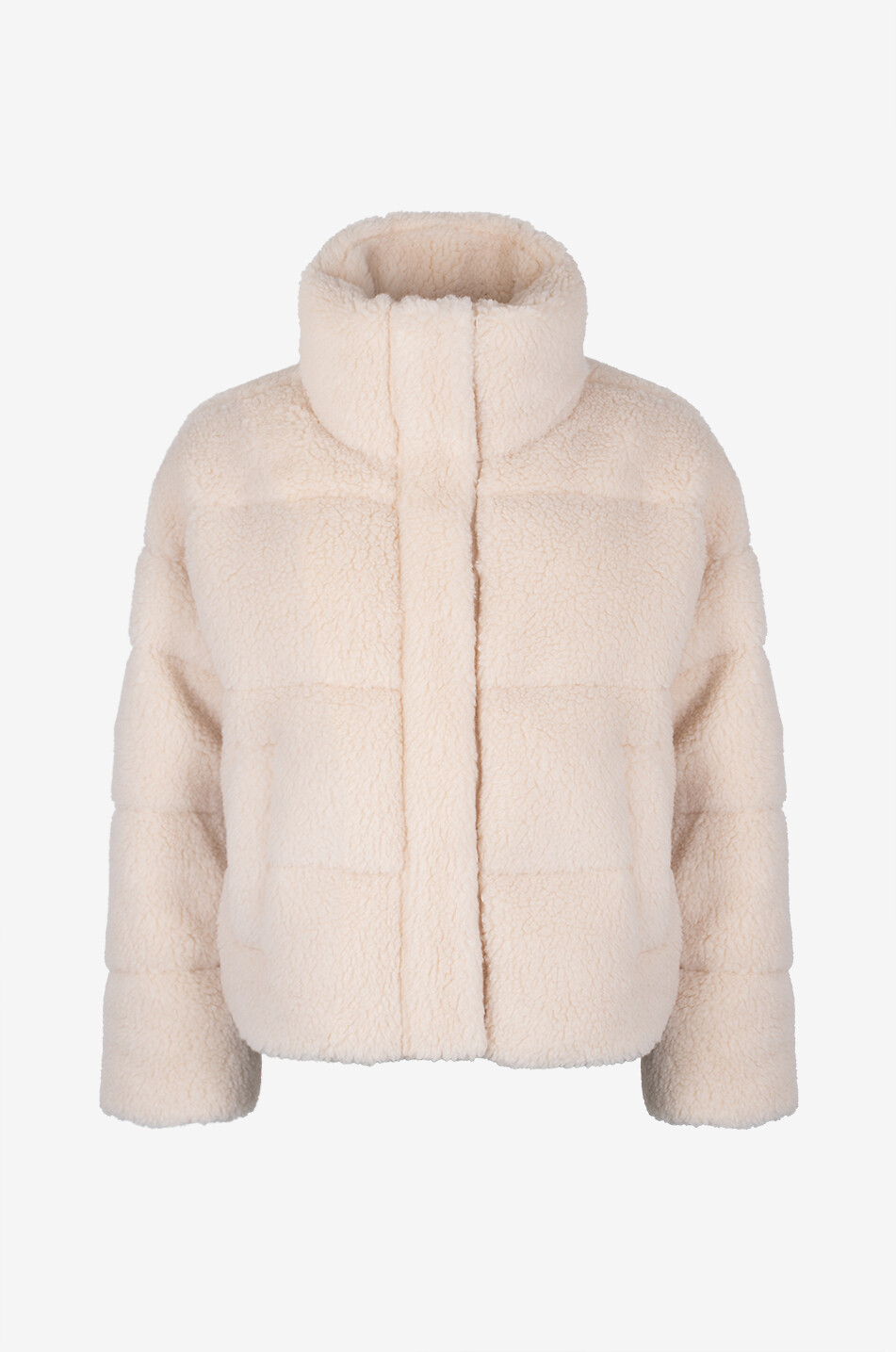 Alfredo fleece high-neck short puffer jacket