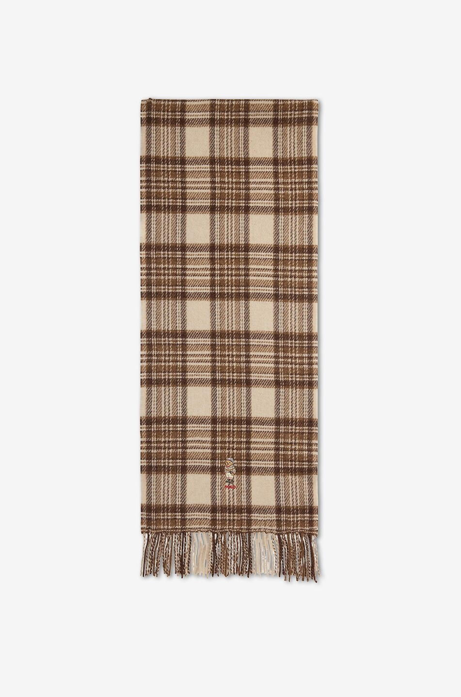 POLO RALPH LAUREN Polo Bear checked wool scarf Women MULTI COLOURED 1