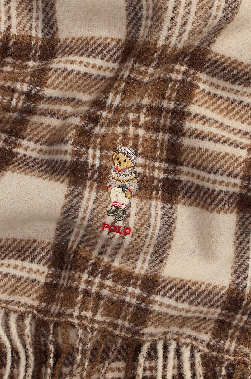 POLO RALPH LAUREN Polo Bear checked wool scarf Women MULTI COLOURED 3