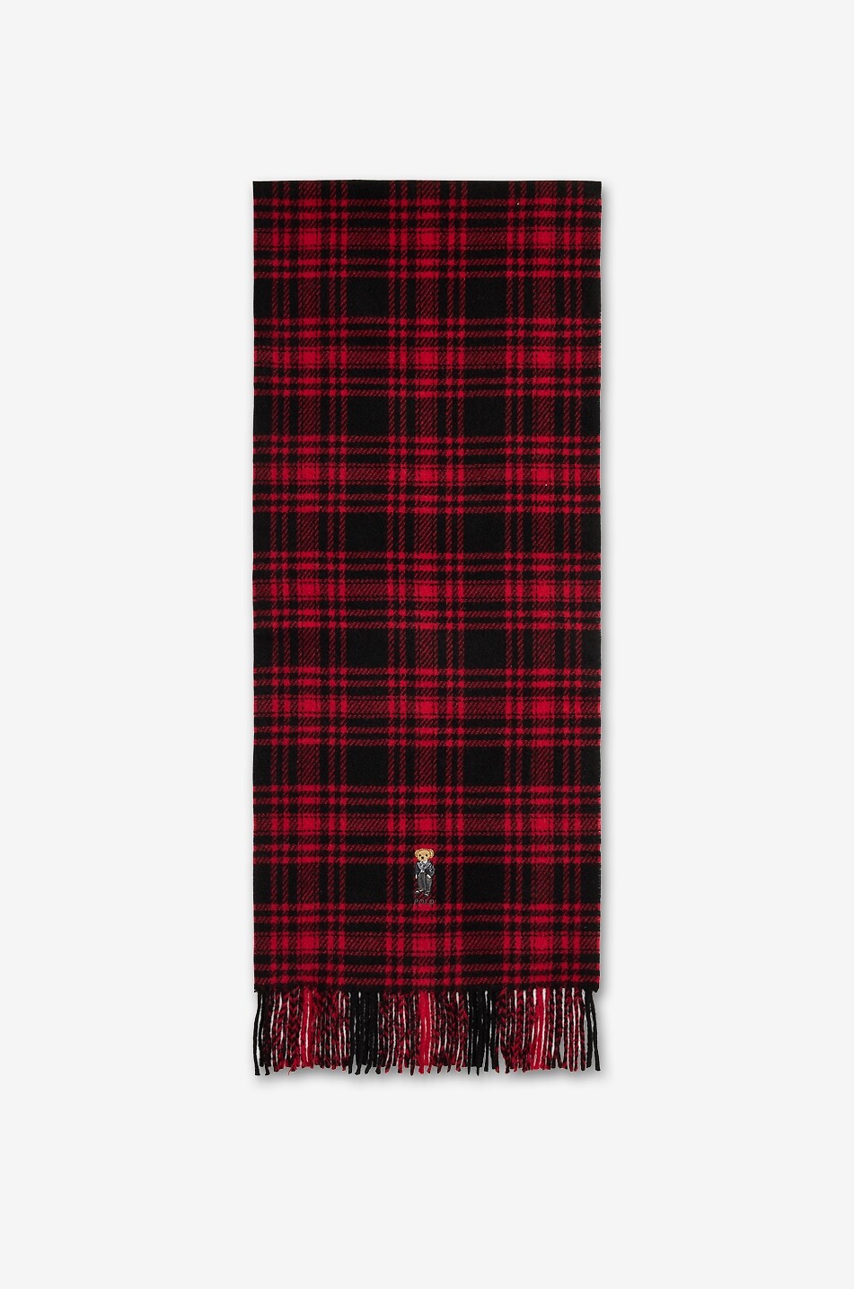POLO RALPH LAUREN Écharpe en laine à carreaux Tux Bear Femme ROUGE FONCÉ 1
