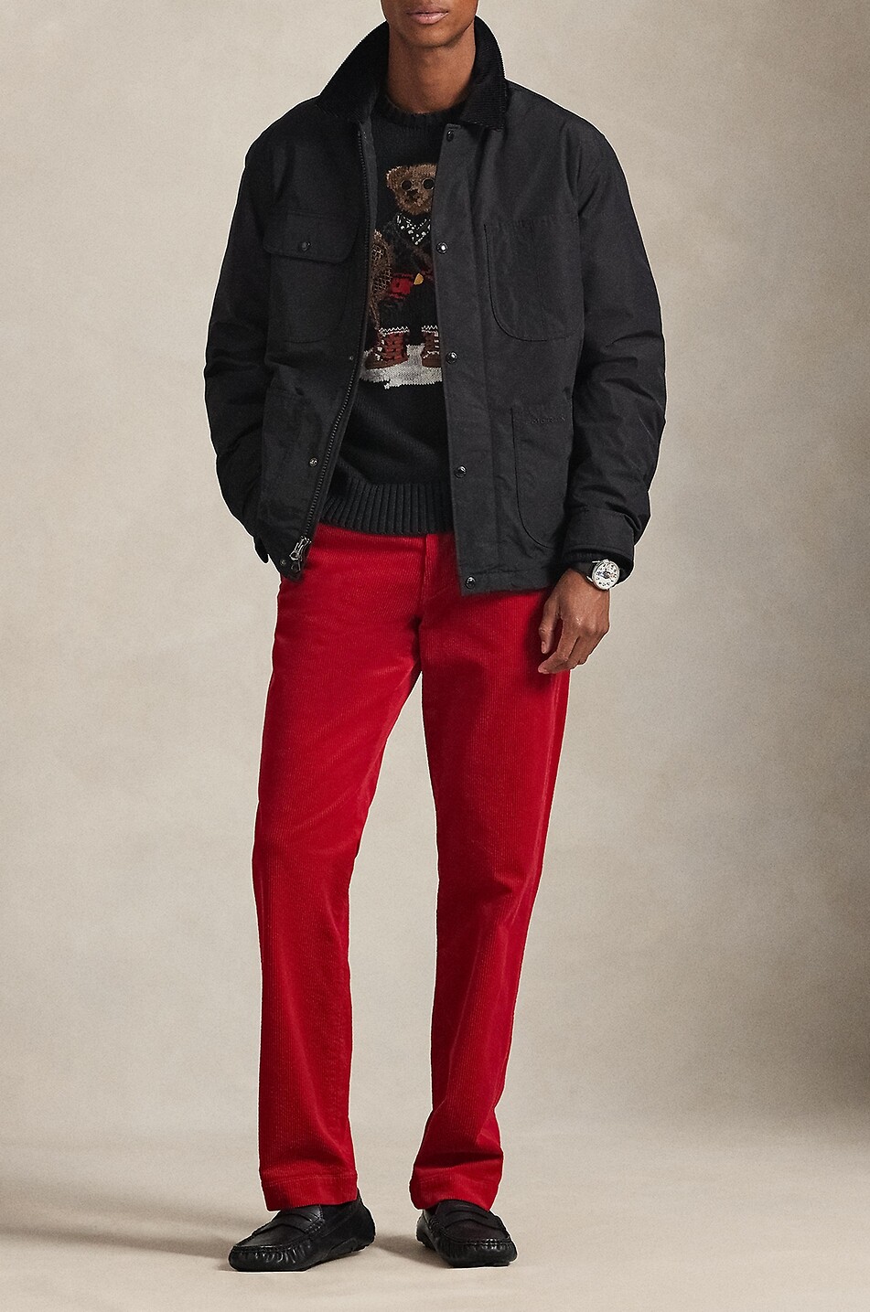 Pull jacquard en coton et cachemire Holiday Polo Bear POLO RALPH