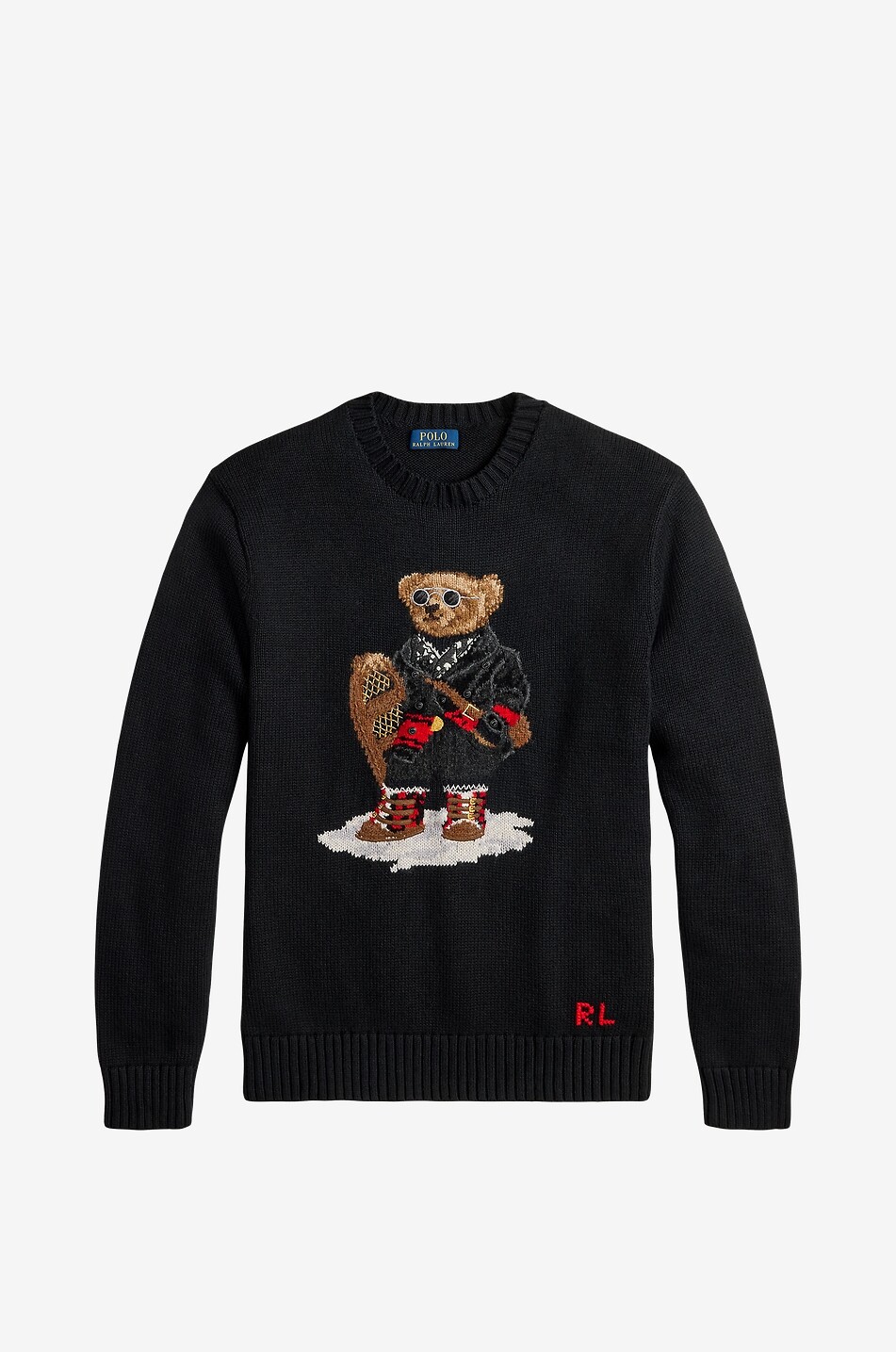 Holiday Polo Bear cotton and cashmere jacquard jumper