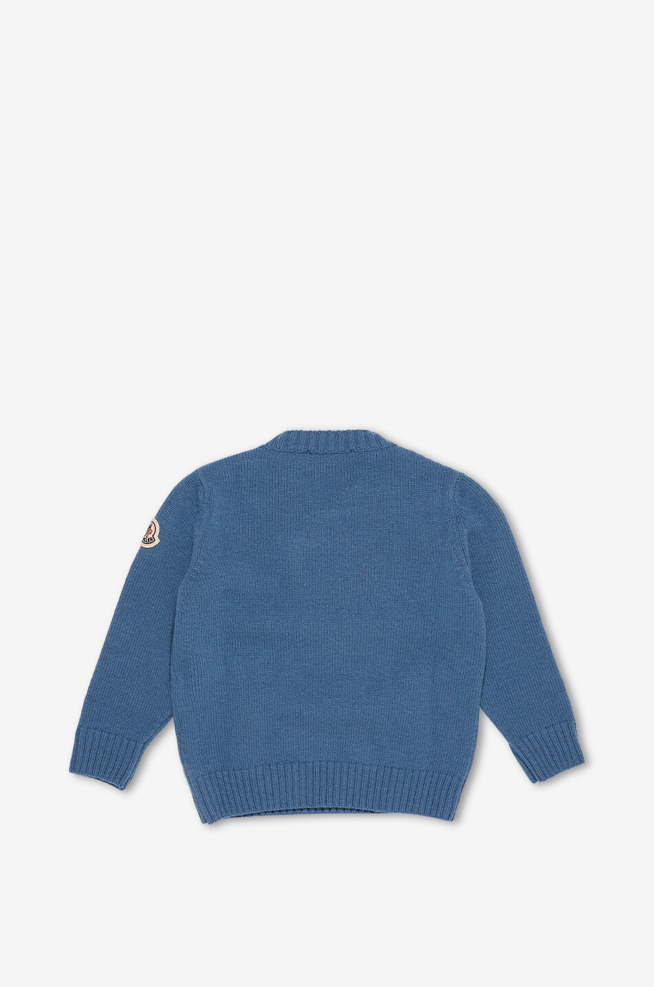 MONCLER Pull à col rond bébé en maille brodé Bébé BLEU 2