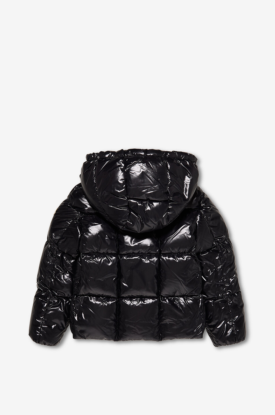 MONCLER Parana technical patent short girl's puffer jacket Girl BLACK 2