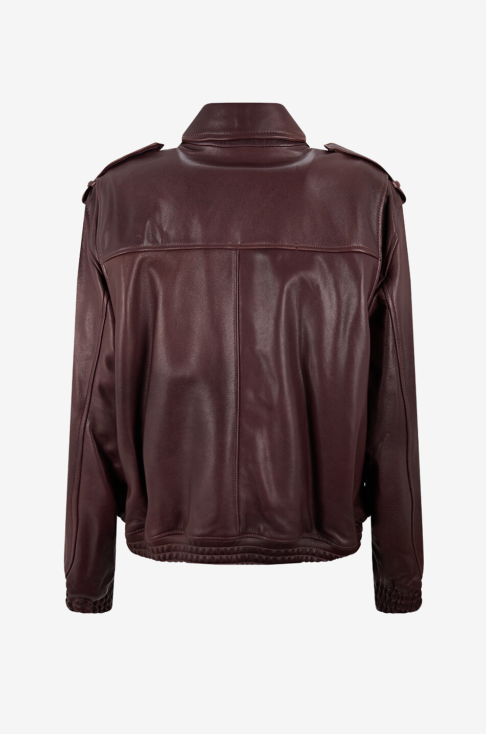 ARMA Veste courte en cuir à col chemise Astra Femme ROUGE FONCÉ 2