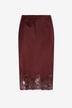 Elowette silk satin midi skirt