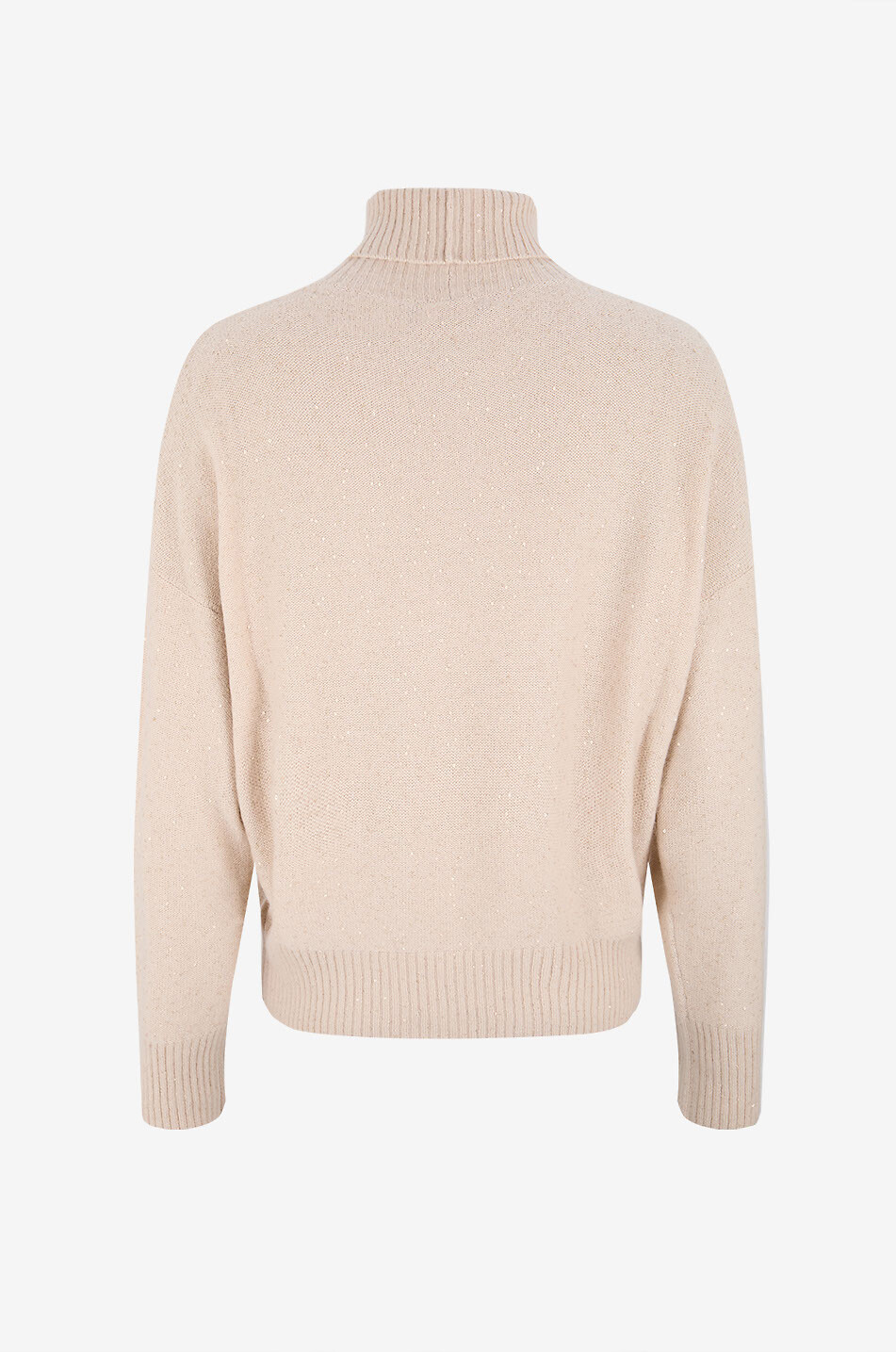 FABIANA FILIPPI Pull à col roulé en laine mélangée orné de sequins Femme BEIGE 2
