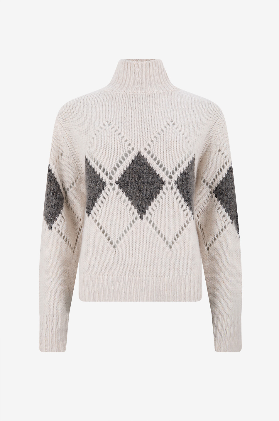 HEMISPHERE Pull à col montant en maille de cachemire mélangé Femme BLANC 1