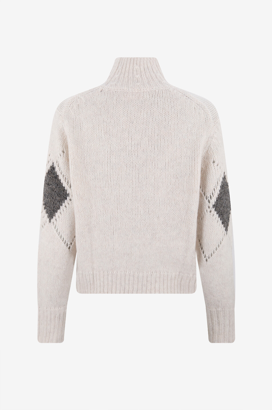 HEMISPHERE Pull à col montant en maille de cachemire mélangé Femme BLANC 2