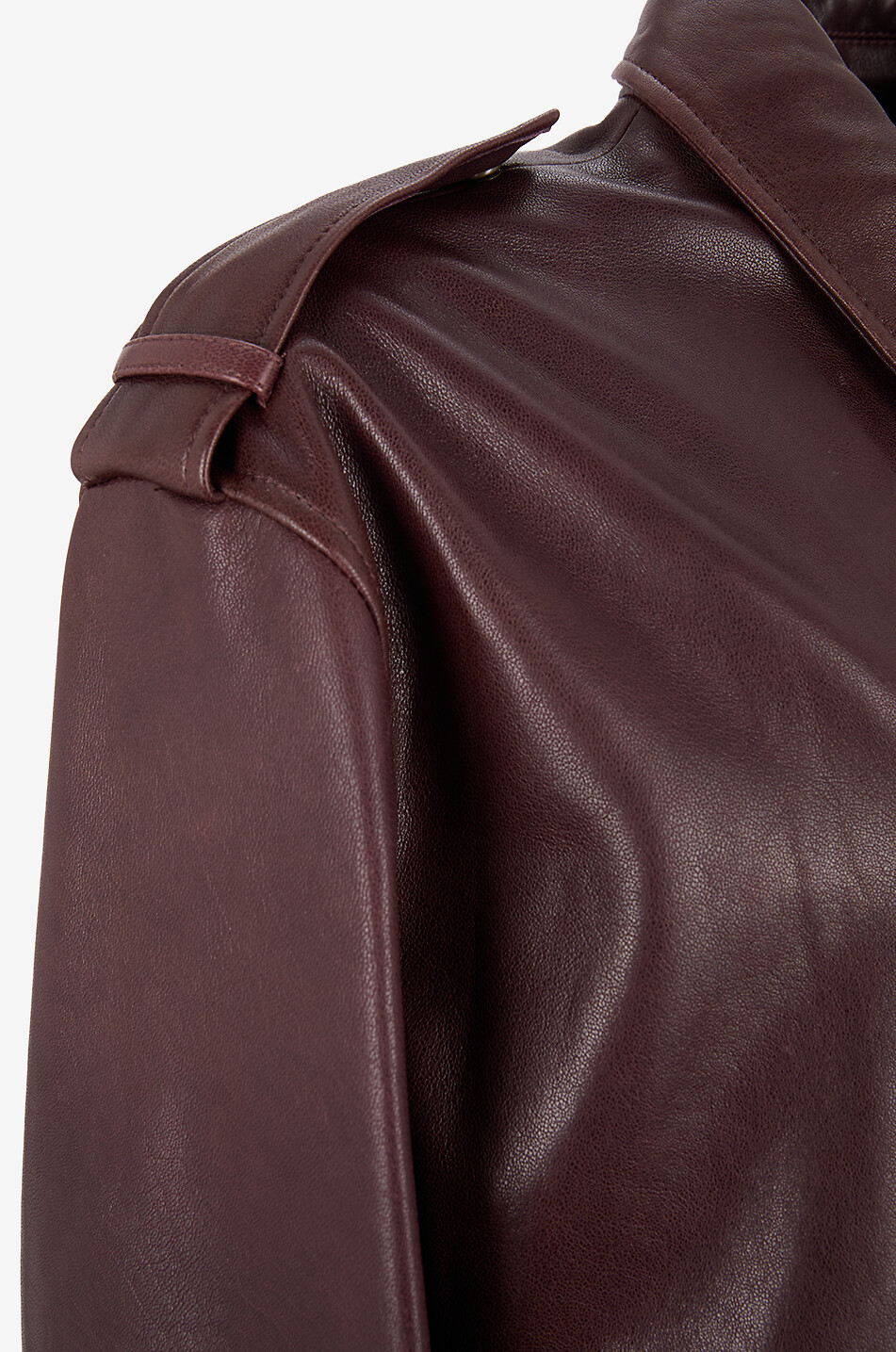 ARMA Veste courte en cuir à col chemise Astra Femme ROUGE FONCÉ 3